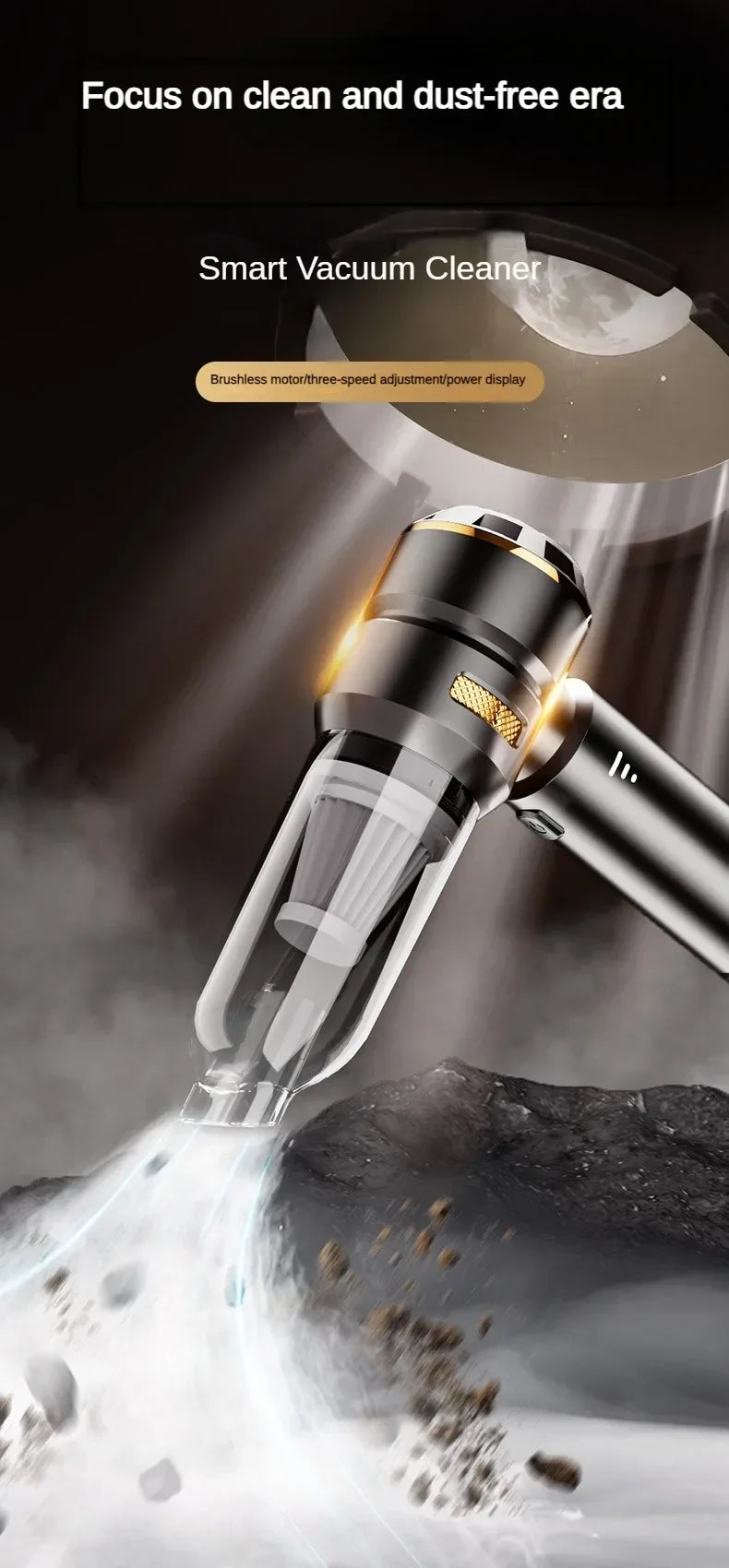 Wireless Handheld Car Vacuum Cleaner – Brushless Motor, 390,000PA Strong Suction & Air Duster