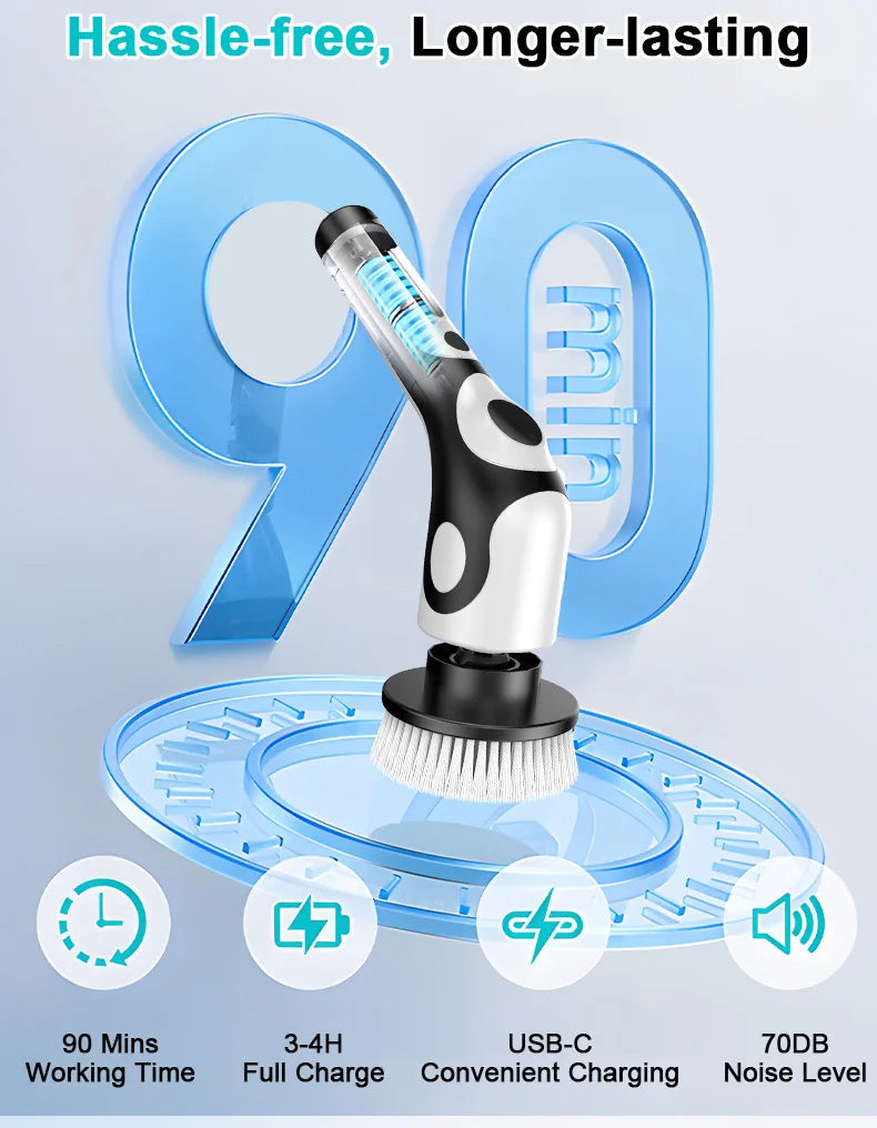 HOMEFISH Voice-Activated Rechargeable Electric Cleaning Brush – Smart Rotary Scrubber for Kitchen & Home