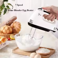 7-Speed Electric Hand Mixer – Automatic Blender for Cream, Eggs, Cake & Dough
