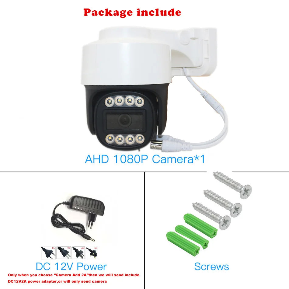 CCTV Outdoor Smart Home Security Protection PTZ Coaxial Camera 1080P 2.0MP Pan and Tilt Control For house surveillance cameras