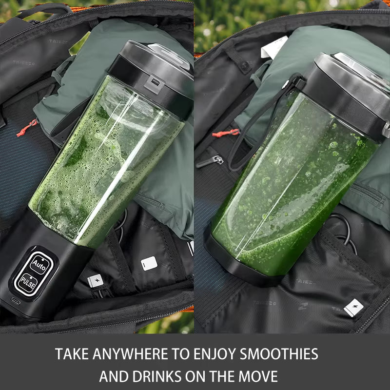 700ML Portable Electric Blender – USB Rechargeable Juicer with 6 Blades