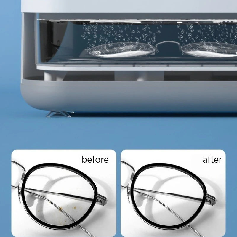 Ultrasonic Glasses & Jewelry Cleaner – Portable USB Automatic Cleaning Machine for Eyewear, Watches & Accessories