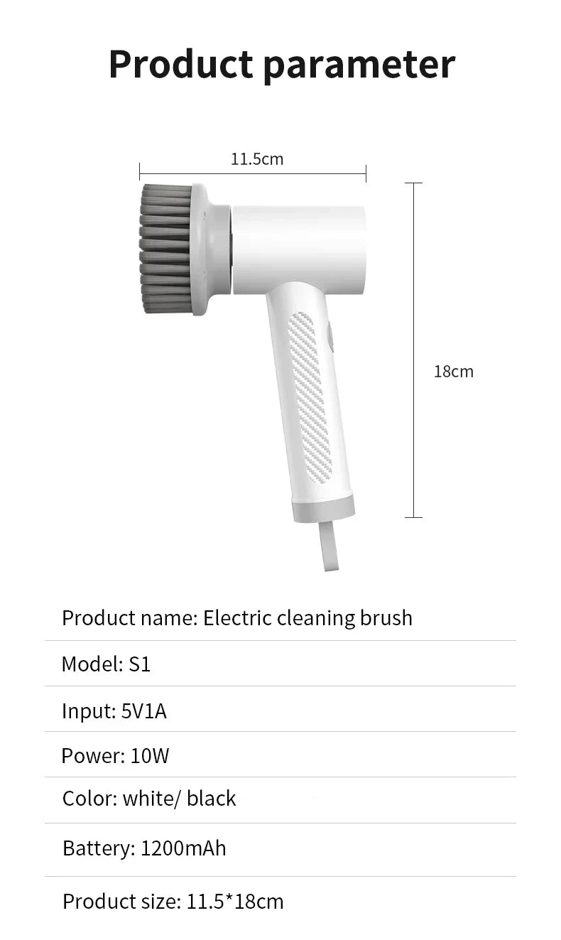INCOLDS Rechargeable Electric Spin Scrubber – IPX7 Waterproof Cordless Cleaning Brush with 3 Brush Heads