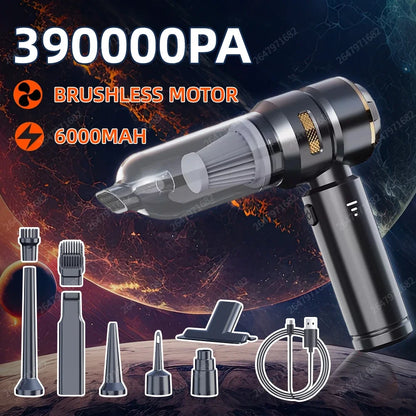 Wireless Handheld Car Vacuum Cleaner – Brushless Motor, 390,000PA Strong Suction &amp; Air Duster