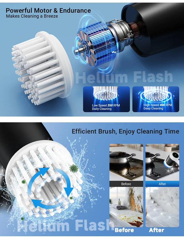 Zqoxinnova 7-in-1 Cordless Electric Spin Scrubber – Multipurpose Cleaning Brush for Kitchen &amp; Bathroom