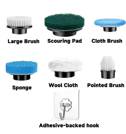 Zqoxinnova 7-in-1 Cordless Electric Spin Scrubber – Multipurpose Cleaning Brush for Kitchen &amp; Bathroom