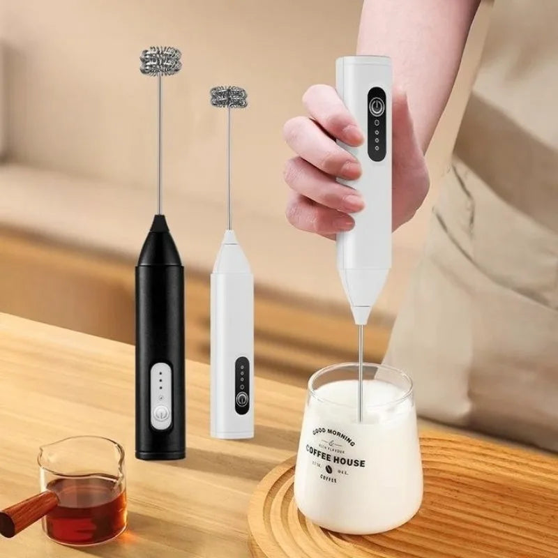 Wireless Handheld Milk Frother – Electric Mini Coffee Whisk &amp; Egg Beater with USB Charging
