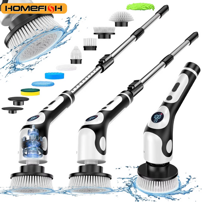 HOMEFISH Voice-Activated Rechargeable Electric Cleaning Brush – Smart Rotary Scrubber for Kitchen &amp; Home
