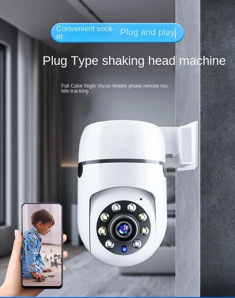 Home Surveillance Cameras, No Drilling Required, For Household Security — Wireless Wifi Hd 1080p Smart 360-degree Camera.
