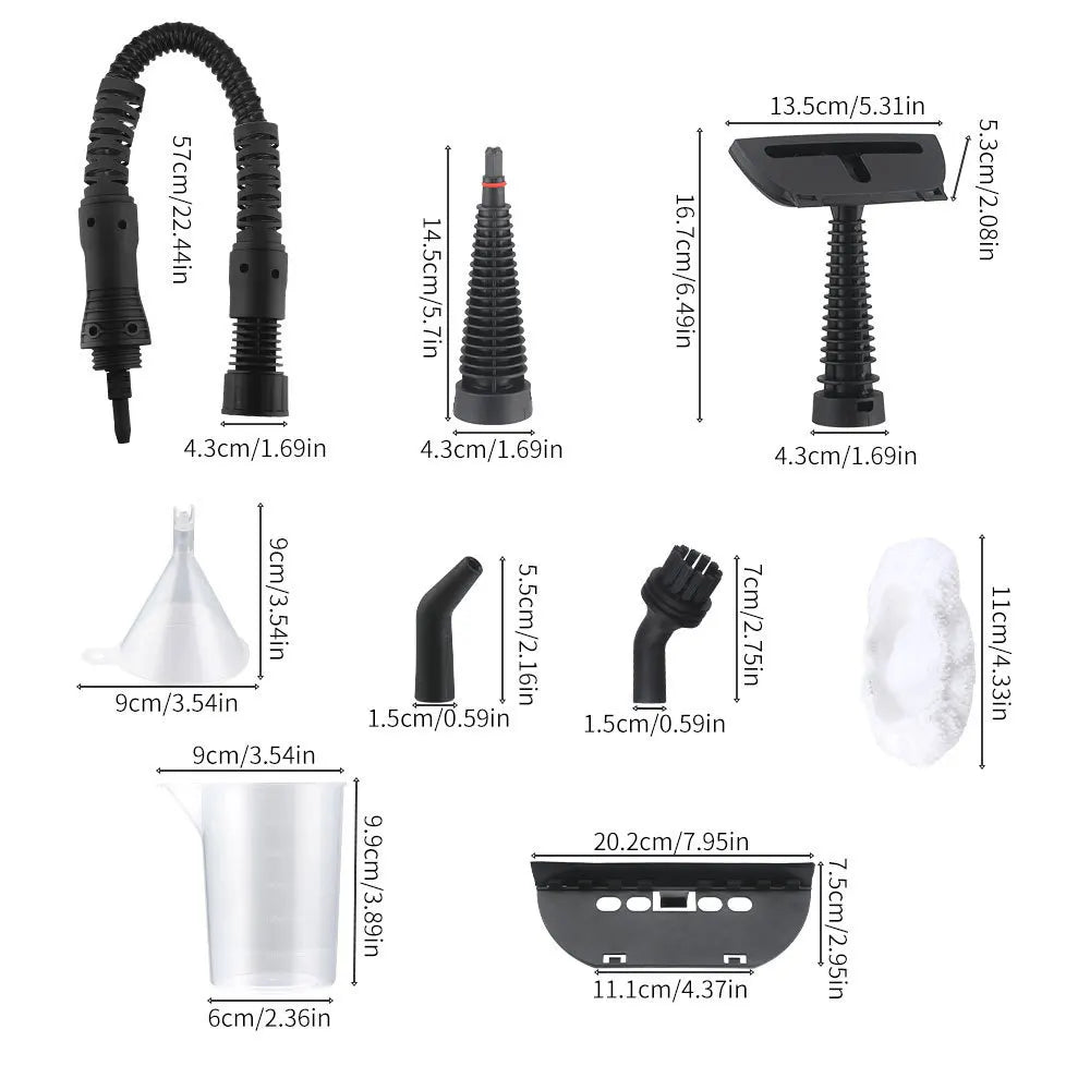 LZJV Handheld Steam Cleaner – 1050W High-Pressure Steamer with 9 Accessories for Home Sanitization &amp; Stain Removal