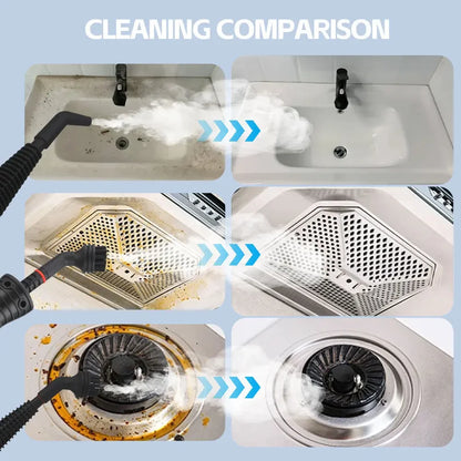LZJV Handheld Steam Cleaner – 1050W High-Pressure Steamer with 9 Accessories for Home Sanitization &amp; Stain Removal
