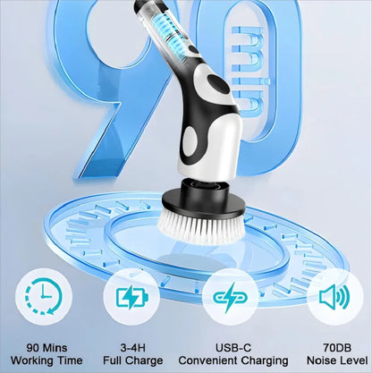 HOMEFISH Voice-Activated Rechargeable Electric Cleaning Brush – Smart Rotary Scrubber for Kitchen &amp; Home