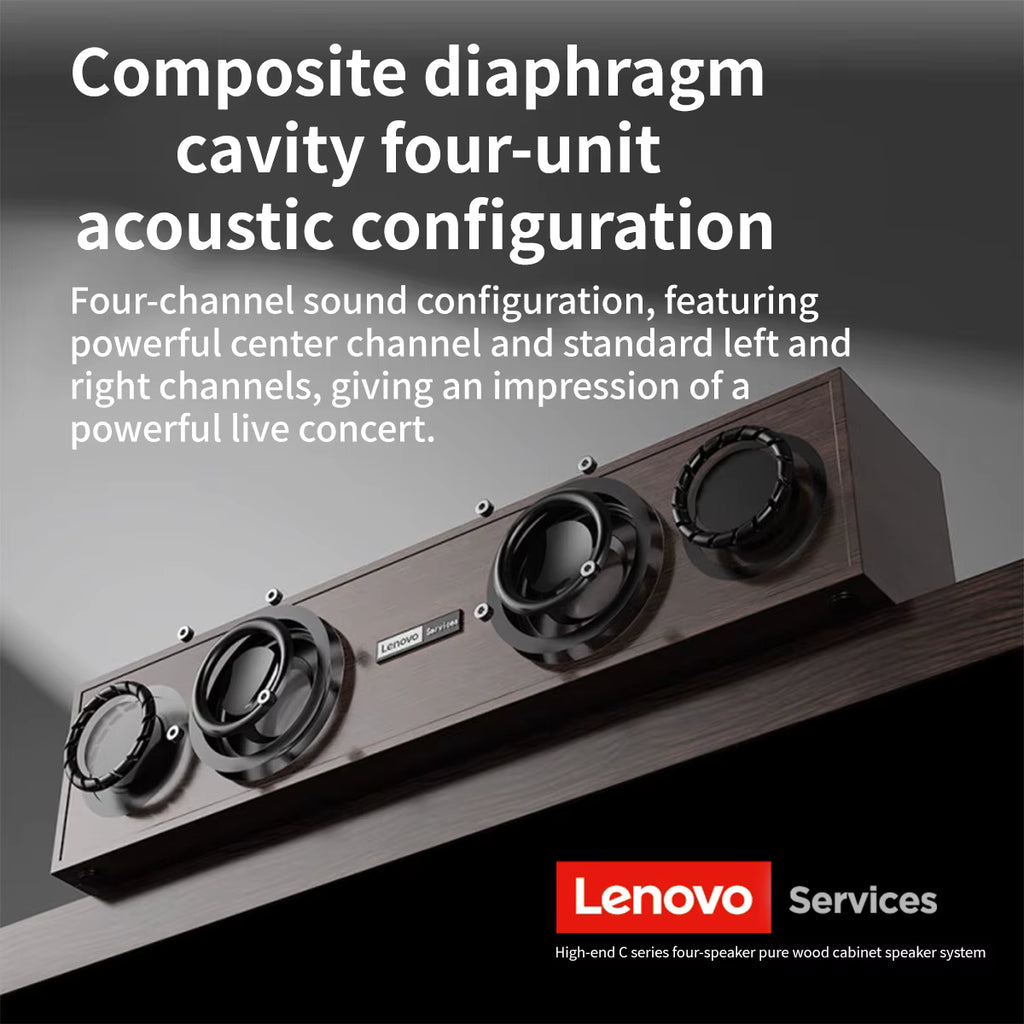 Lenovo C02 Retro Bluetooth Speaker – Wired & Wireless Dual-Mode with Subwoofer