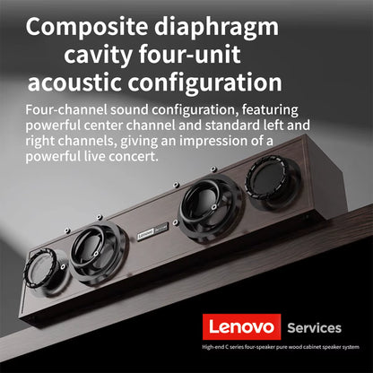 Lenovo C02 Retro Bluetooth Speaker – Wired &amp; Wireless Dual-Mode with Subwoofer