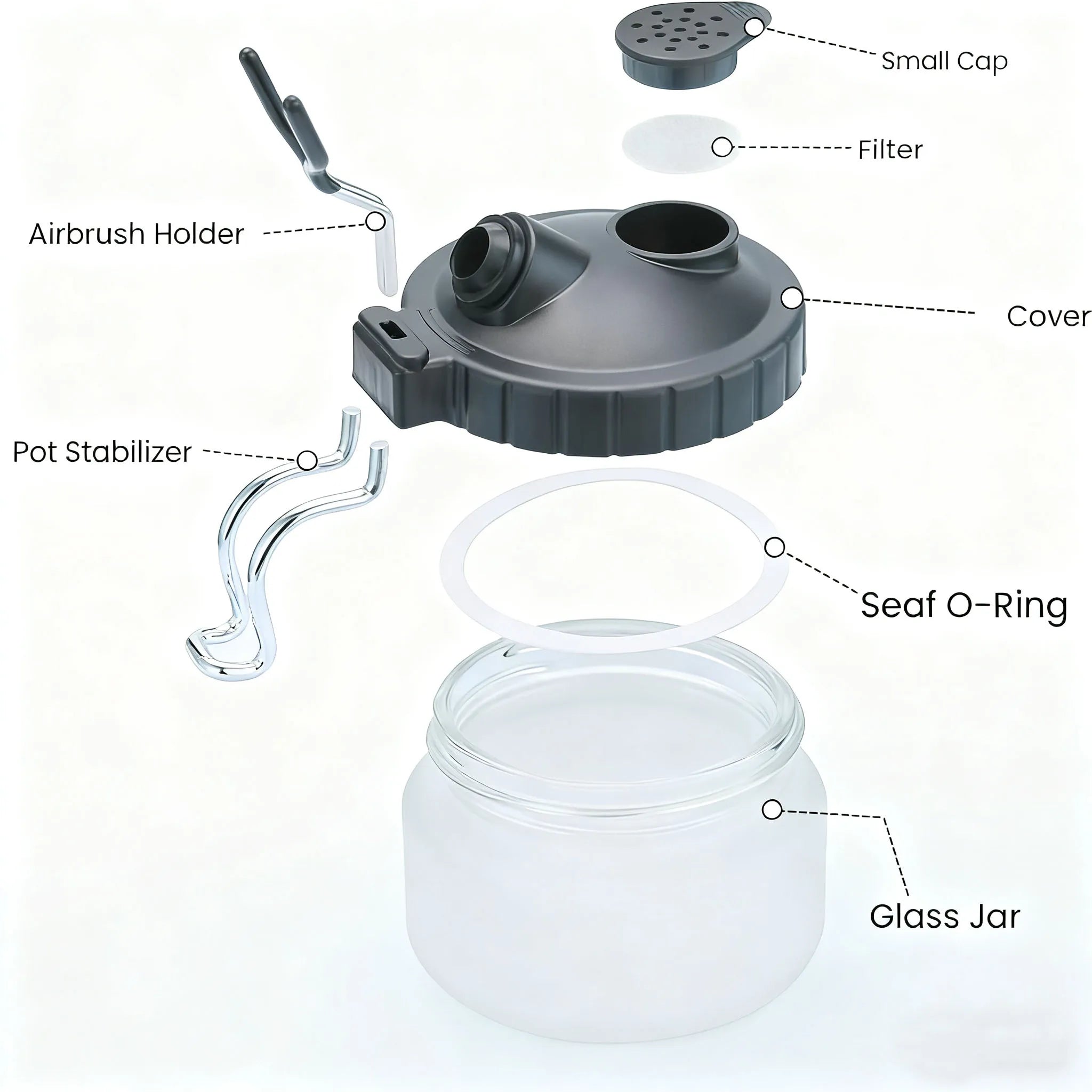 Airbrush Cleaning Kit with Clean Pot &amp; Jar Holder – Waste Liquid Collection for Home DIY &amp; Art Use