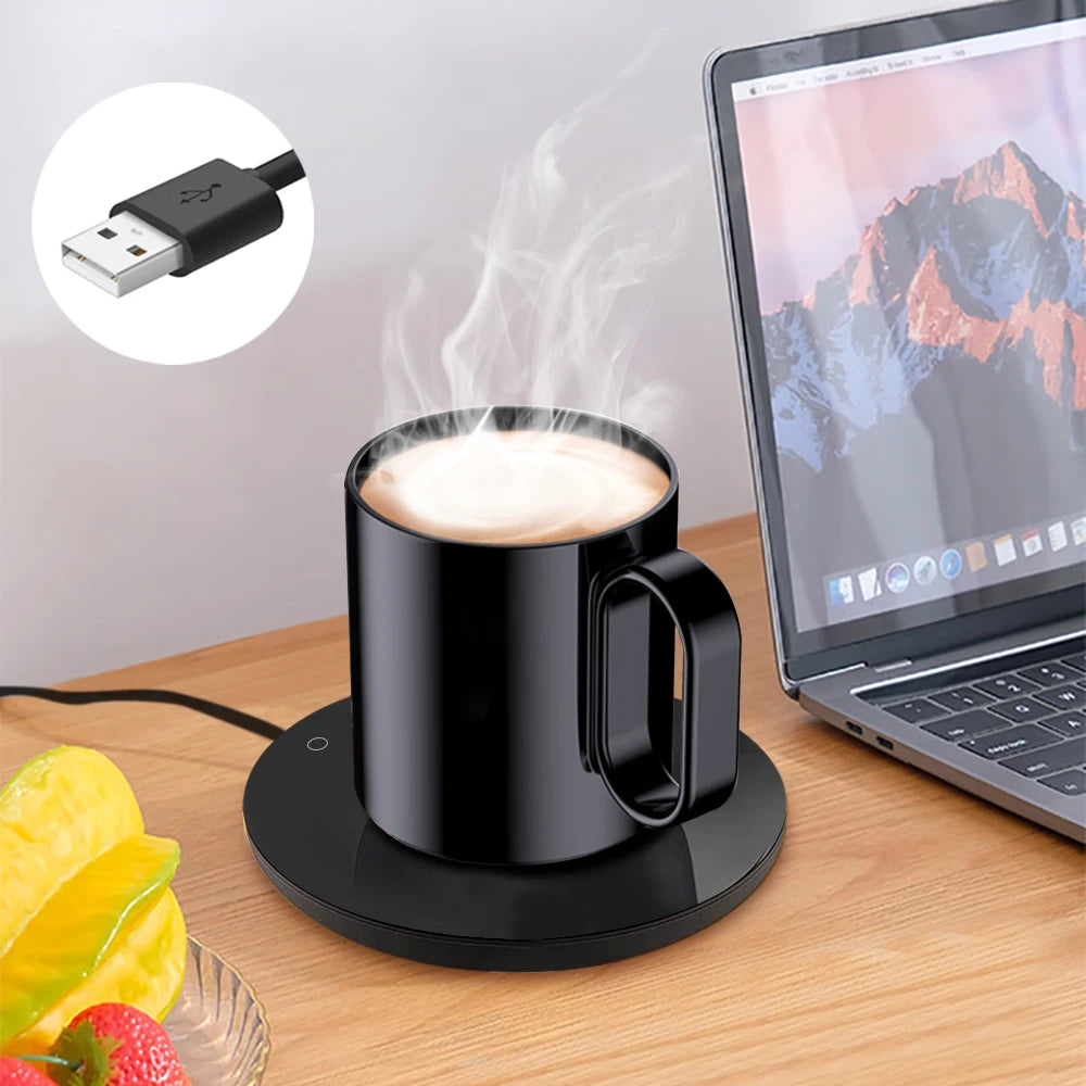 USB Mug Warmer – Thermostatic Heating Coaster for Coffee, Tea &amp; Milk | Office &amp; Home Use