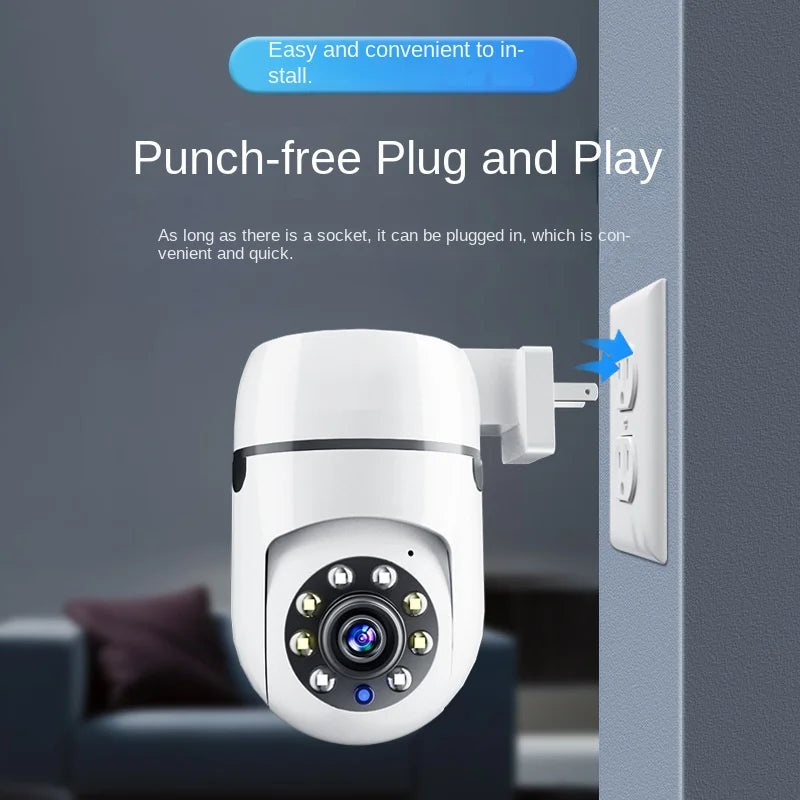 Home Surveillance Cameras, No Drilling Required, For Household Security — Wireless Wifi Hd 1080p Smart 360-degree Camera.