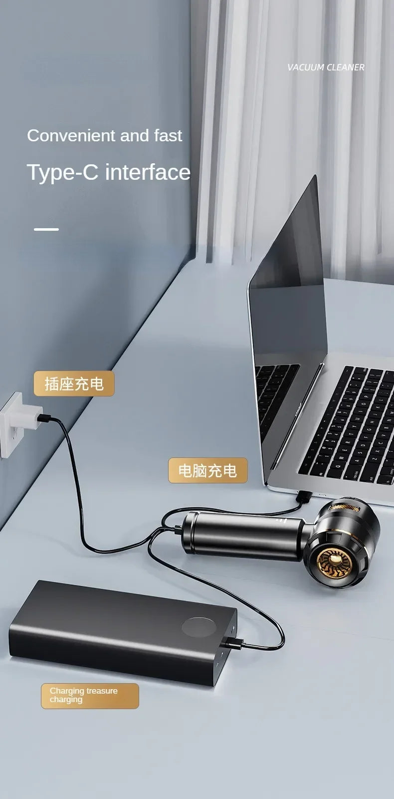 Wireless Handheld Car Vacuum Cleaner – Brushless Motor, 390,000PA Strong Suction &amp; Air Duster