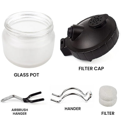 Airbrush Cleaning Kit with Clean Pot &amp; Jar Holder – Waste Liquid Collection for Home DIY &amp; Art Use