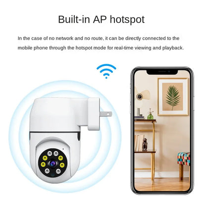Home Surveillance Cameras, No Drilling Required, For Household Security — Wireless Wifi Hd 1080p Smart 360-degree Camera.
