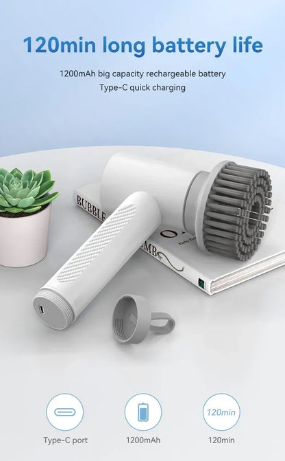 INCOLDS Rechargeable Electric Spin Scrubber – IPX7 Waterproof Cordless Cleaning Brush with 3 Brush Heads