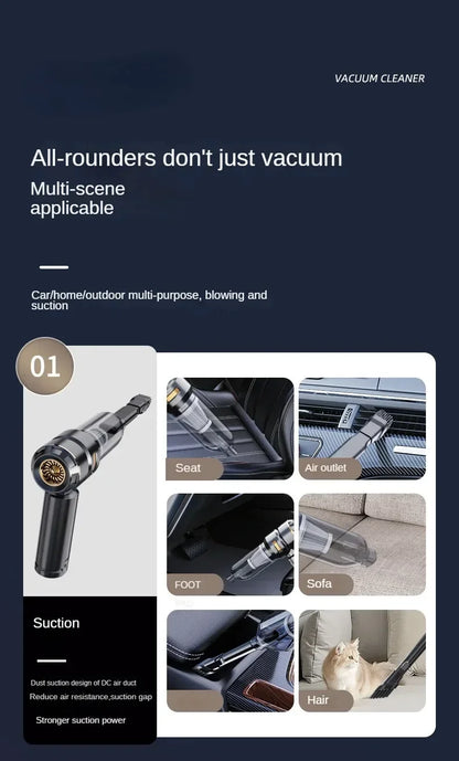 Wireless Handheld Car Vacuum Cleaner – Brushless Motor, 390,000PA Strong Suction &amp; Air Duster