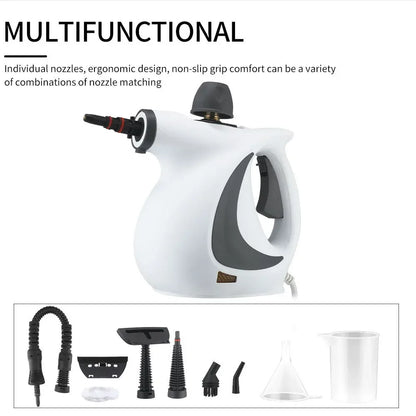 LZJV Handheld Steam Cleaner – 1050W High-Pressure Steamer with 9 Accessories for Home Sanitization &amp; Stain Removal