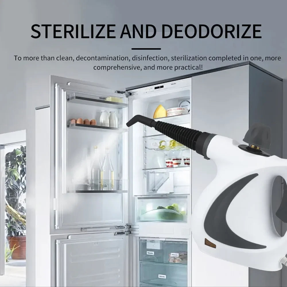 LZJV Handheld Steam Cleaner – 1050W High-Pressure Steamer with 9 Accessories for Home Sanitization &amp; Stain Removal