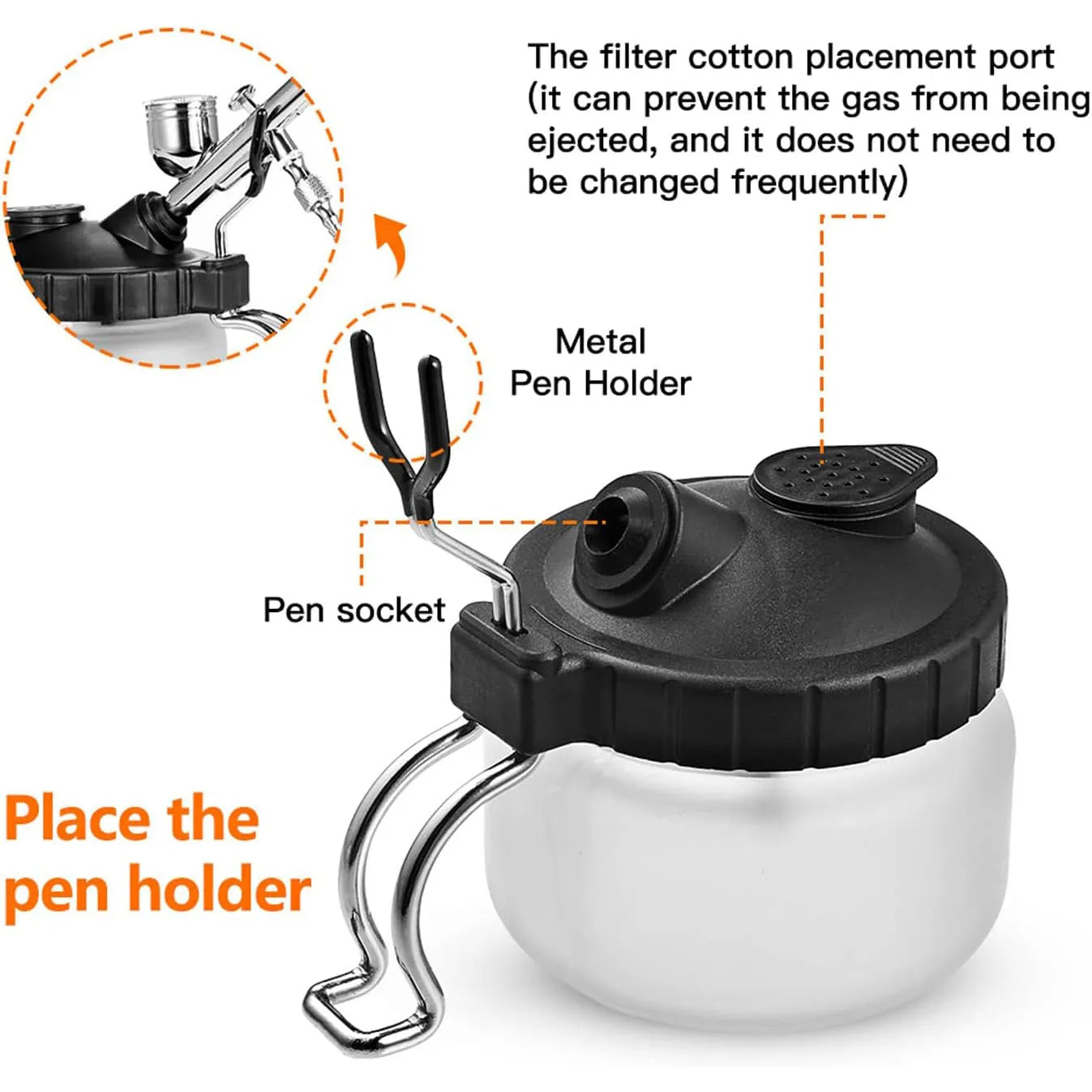 Airbrush Cleaning Kit with Clean Pot &amp; Jar Holder – Waste Liquid Collection for Home DIY &amp; Art Use