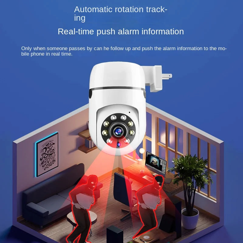 Home Surveillance Cameras, No Drilling Required, For Household Security — Wireless Wifi Hd 1080p Smart 360-degree Camera.