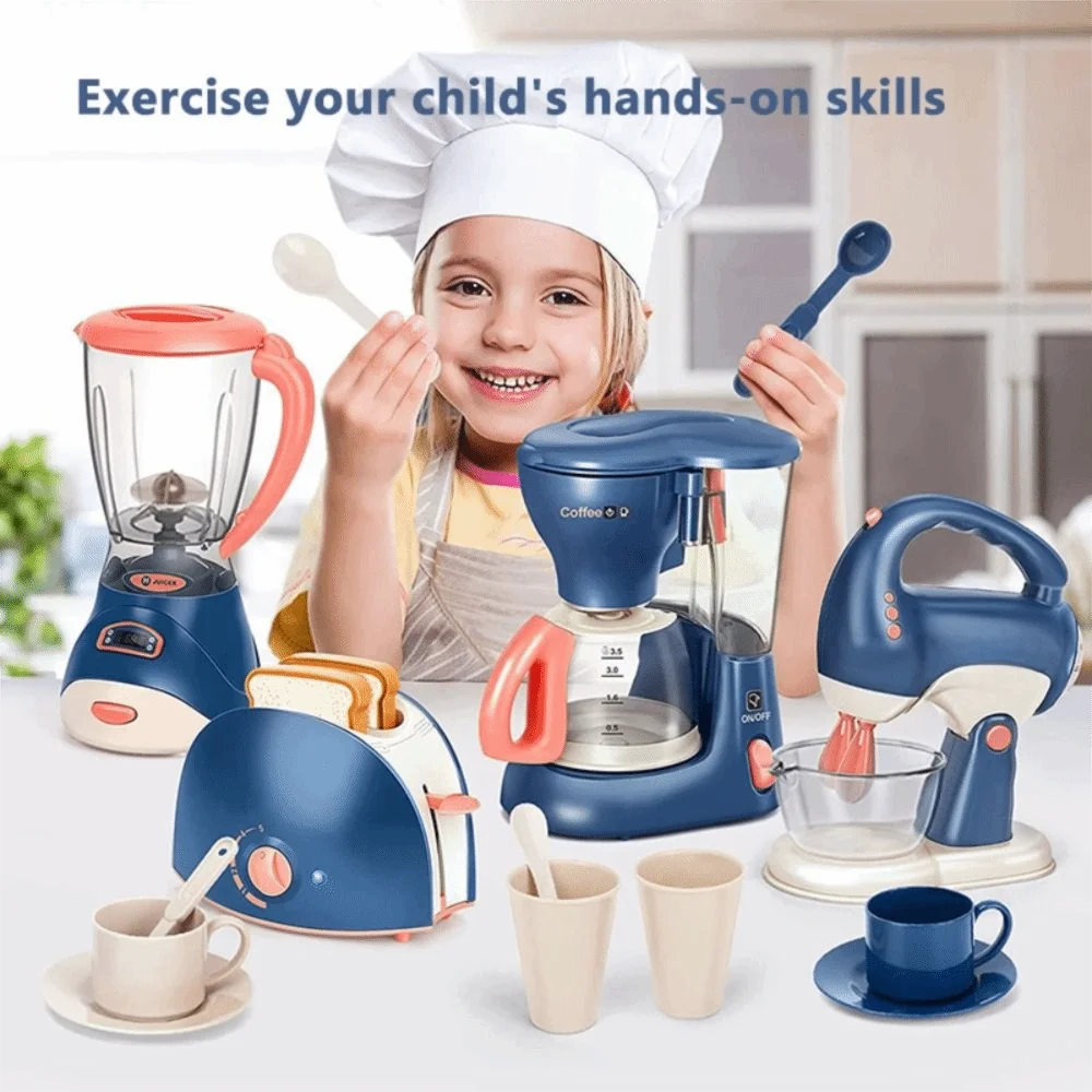 Simulation Juicer Simulation Kitchen Home Appliances Set Coffee Machine Washing Machine Play House Small Appliance Electric