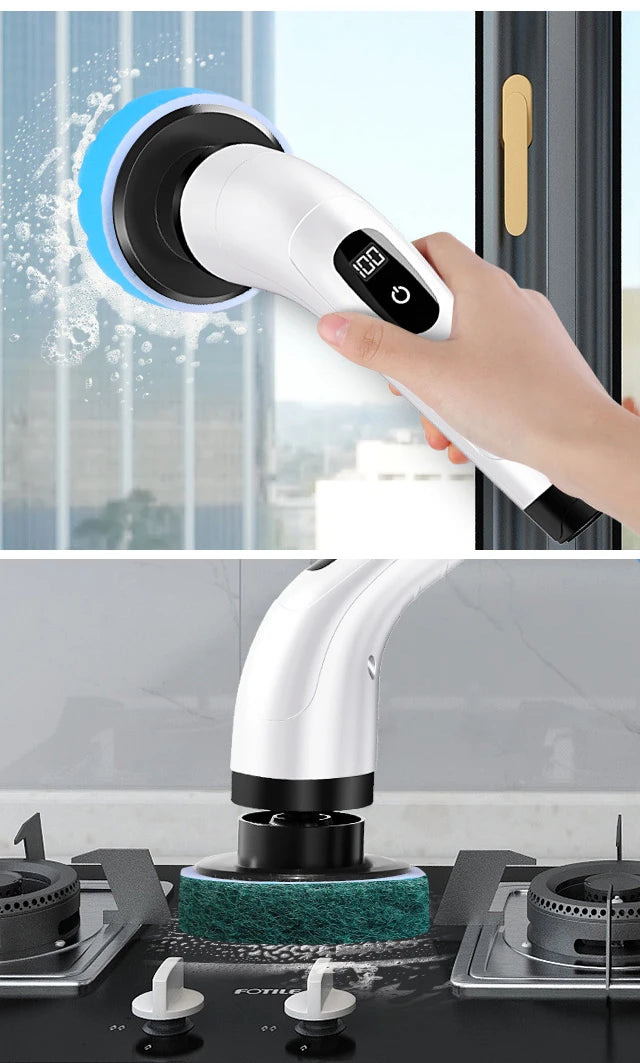 Zqoxinnova 7-in-1 Cordless Electric Spin Scrubber – Multipurpose Cleaning Brush for Kitchen &amp; Bathroom