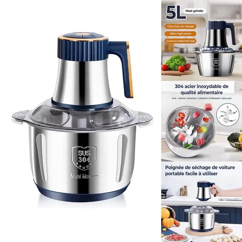 Electrical Food Crusher Multfunctional Household Meat Grinder Stainless Steel  Meat Vegetable Garlic Mincer Baby Food Blender