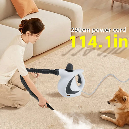 LZJV Handheld Steam Cleaner – 1050W High-Pressure Steamer with 9 Accessories for Home Sanitization &amp; Stain Removal