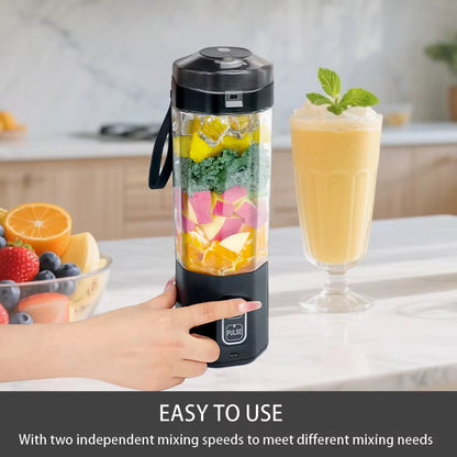 700ML Portable Electric Blender – USB Rechargeable Juicer with 6 Blades
