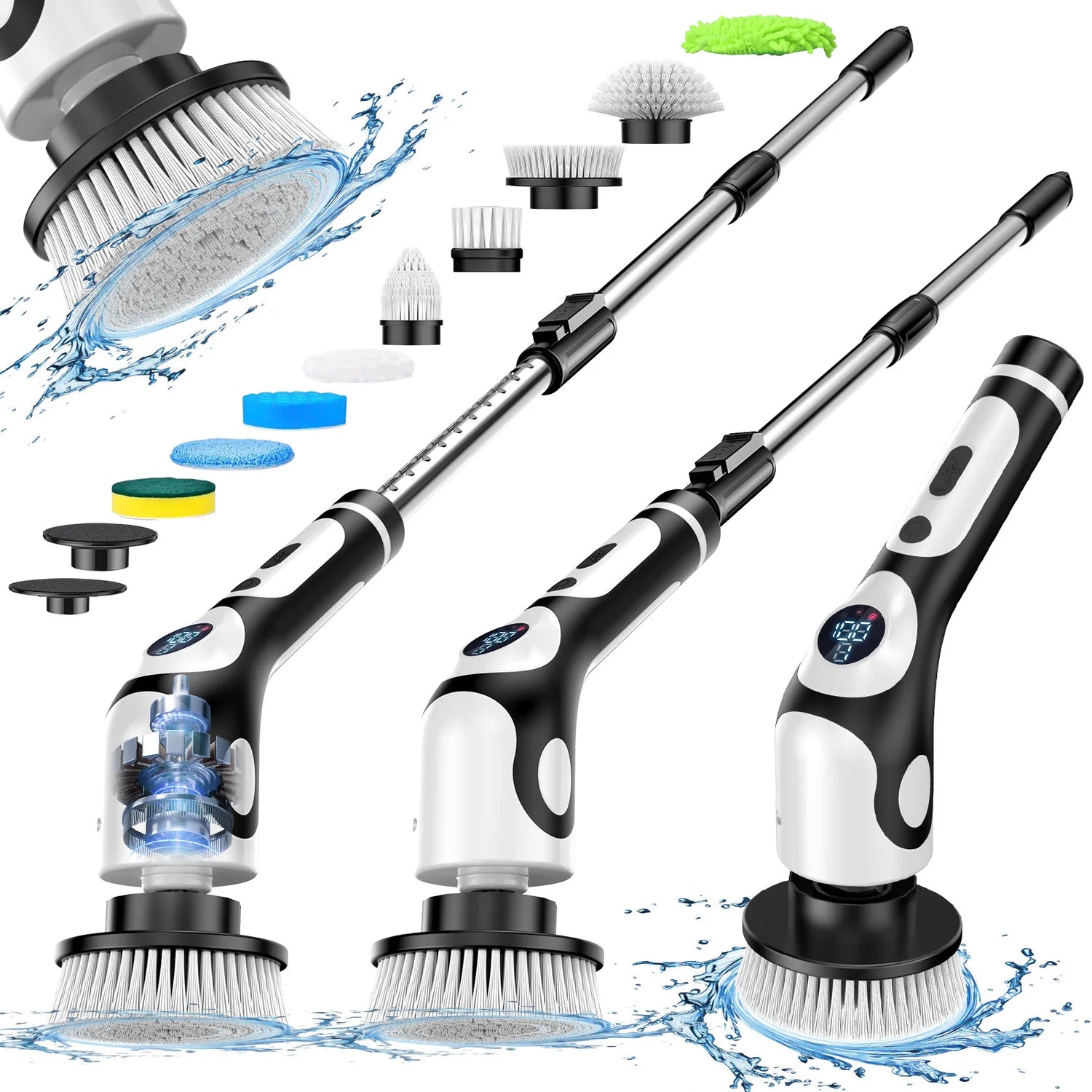 HOMEFISH Voice-Activated Rechargeable Electric Cleaning Brush – Smart Rotary Scrubber for Kitchen &amp; Home
