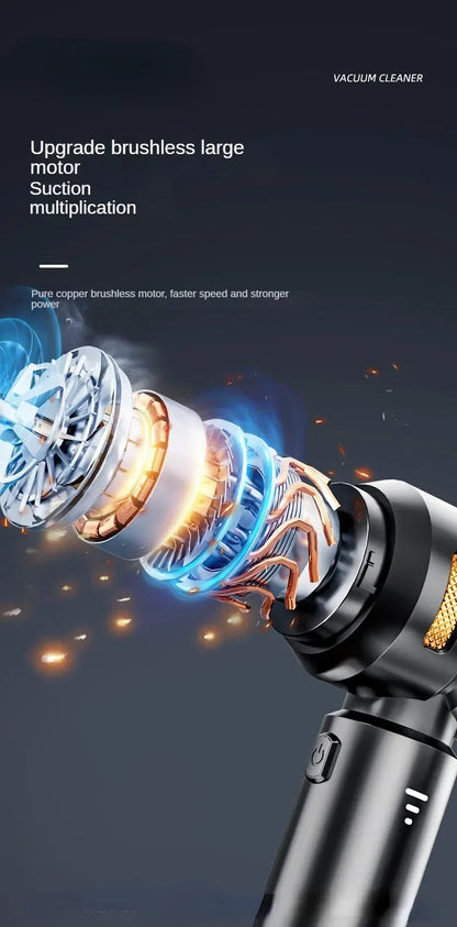 Wireless Handheld Car Vacuum Cleaner – Brushless Motor, 390,000PA Strong Suction &amp; Air Duster