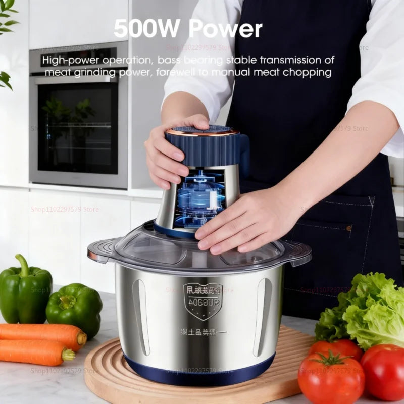 Electrical Food Crusher Multfunctional Household Meat Grinder Stainless Steel  Meat Vegetable Garlic Mincer Baby Food Blender