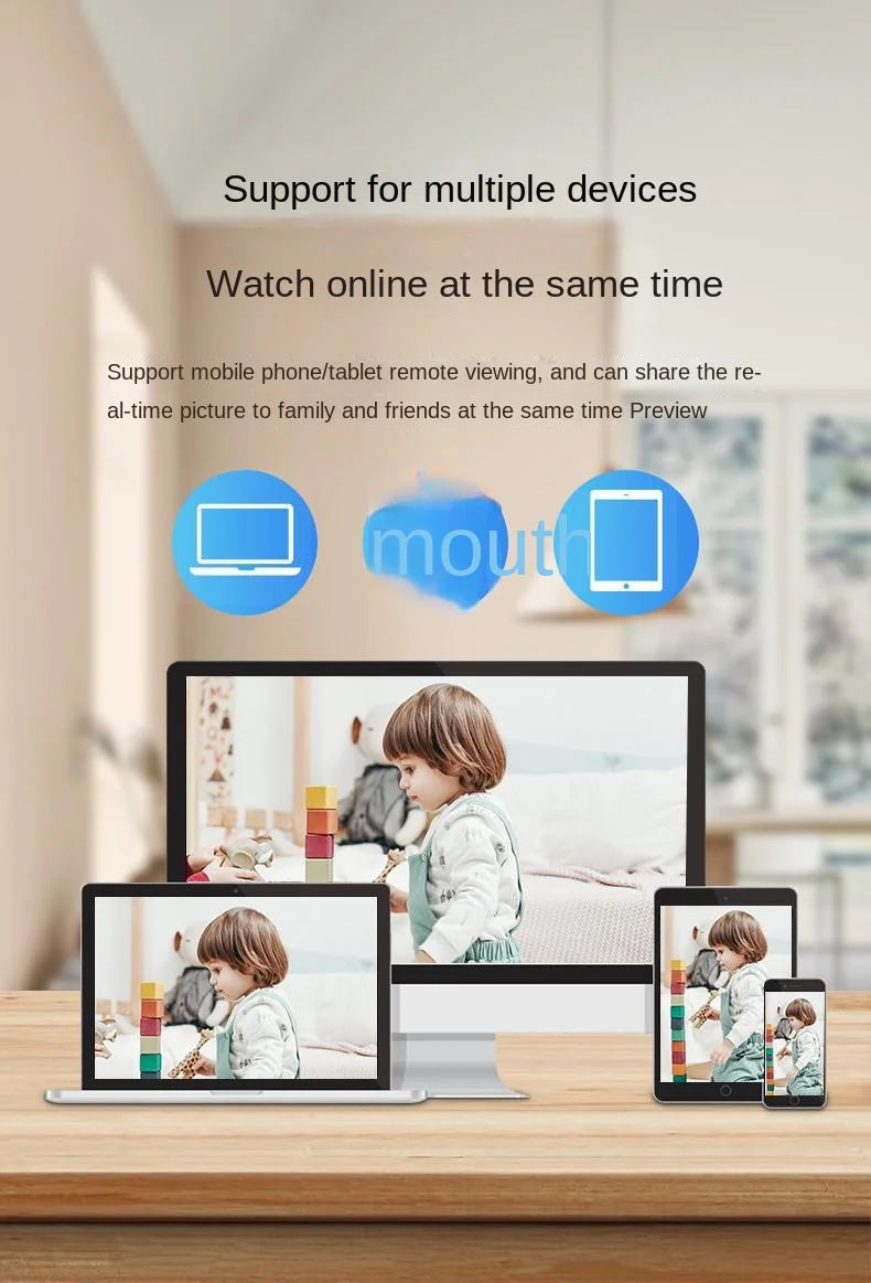 Home Surveillance Cameras, No Drilling Required, For Household Security — Wireless Wifi Hd 1080p Smart 360-degree Camera.