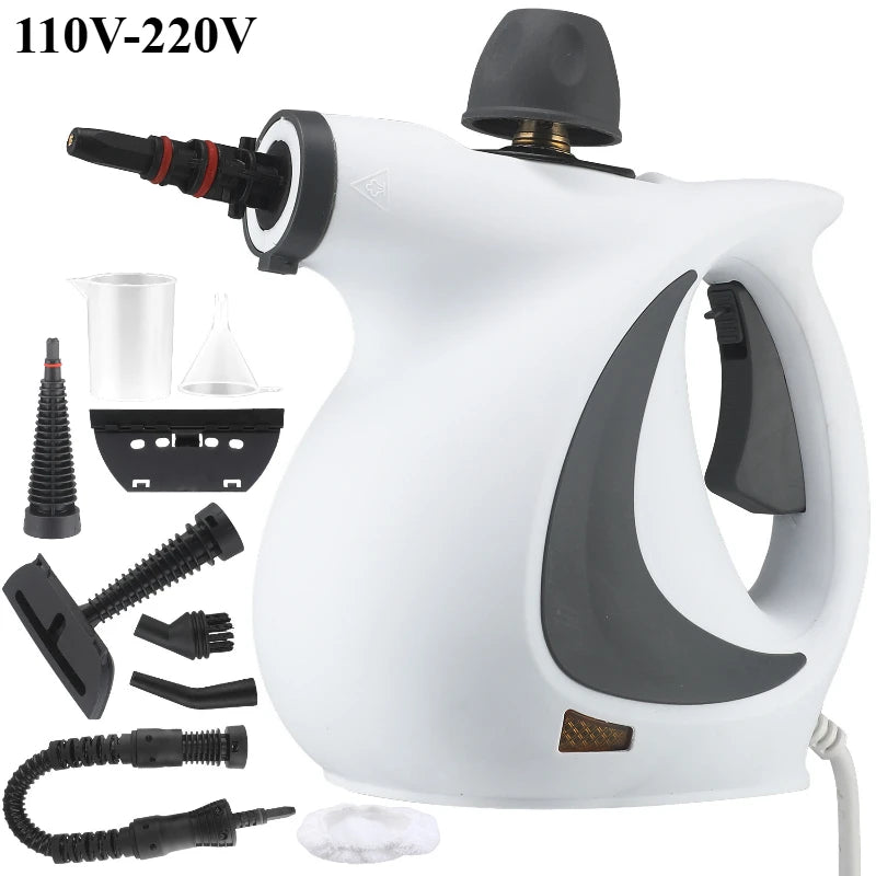 LZJV Handheld Steam Cleaner – 1050W High-Pressure Steamer with 9 Accessories for Home Sanitization &amp; Stain Removal