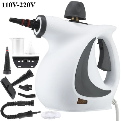 LZJV Handheld Steam Cleaner – 1050W High-Pressure Steamer with 9 Accessories for Home Sanitization &amp; Stain Removal