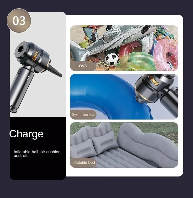 Wireless Handheld Car Vacuum Cleaner – Brushless Motor, 390,000PA Strong Suction &amp; Air Duster