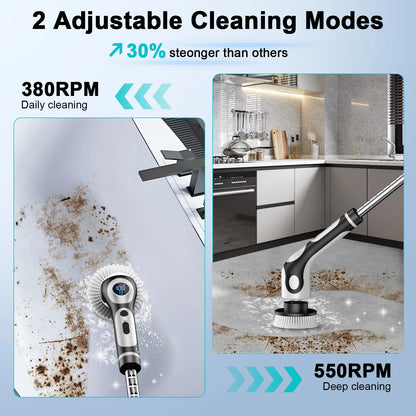 HOMEFISH Voice-Activated Rechargeable Electric Cleaning Brush – Smart Rotary Scrubber for Kitchen &amp; Home