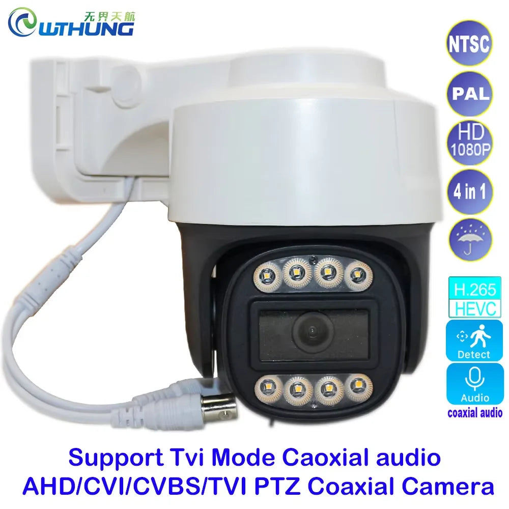 CCTV Outdoor Smart Home Security Protection PTZ Coaxial Camera 1080P 2.0MP Pan and Tilt  Control For house surveillance cameras
