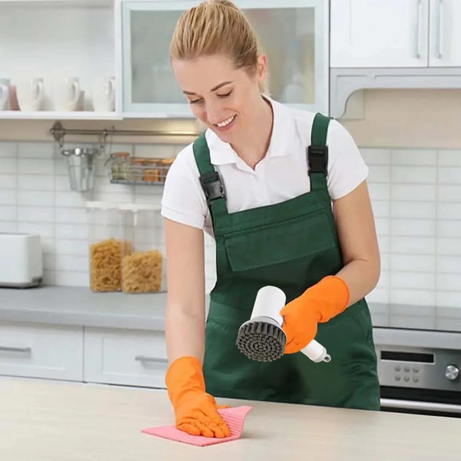 INCOLDS Rechargeable Electric Spin Scrubber – IPX7 Waterproof Cordless Cleaning Brush with 3 Brush Heads