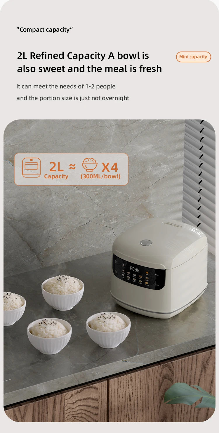 Electric Rice Cooker Smart 2L Automatic Multifunction Rice Cooking Machine Non-stick Liner for Food Warmer Household Rice Cooke