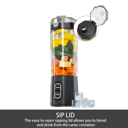 700ML Portable Electric Blender – USB Rechargeable Juicer with 6 Blades