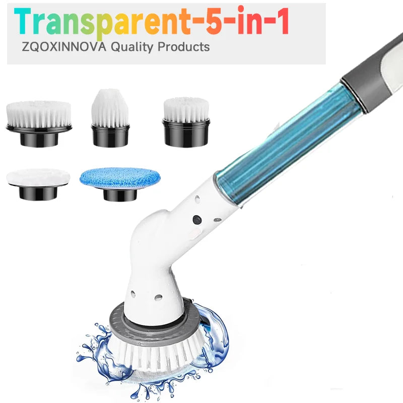 Zqoxinnova 7-in-1 Cordless Electric Spin Scrubber – Multipurpose Cleaning Brush for Kitchen &amp; Bathroom
