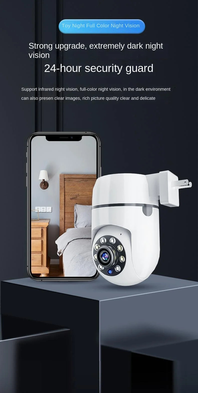 Home Surveillance Cameras, No Drilling Required, For Household Security — Wireless Wifi Hd 1080p Smart 360-degree Camera.