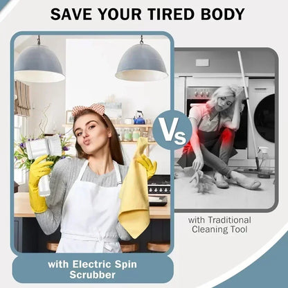 Cordless Electric Spin Scrubber – 5-in-1 Rechargeable Cleaning Brush for Kitchen, Bathroom &amp; More